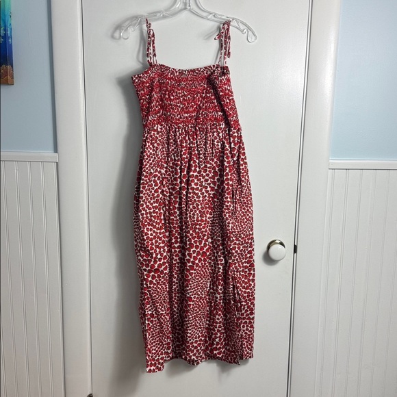 J. Crew Paloma dress in strawberry swirl cotton poplin Midi Size Medium - Picture 7 of 9